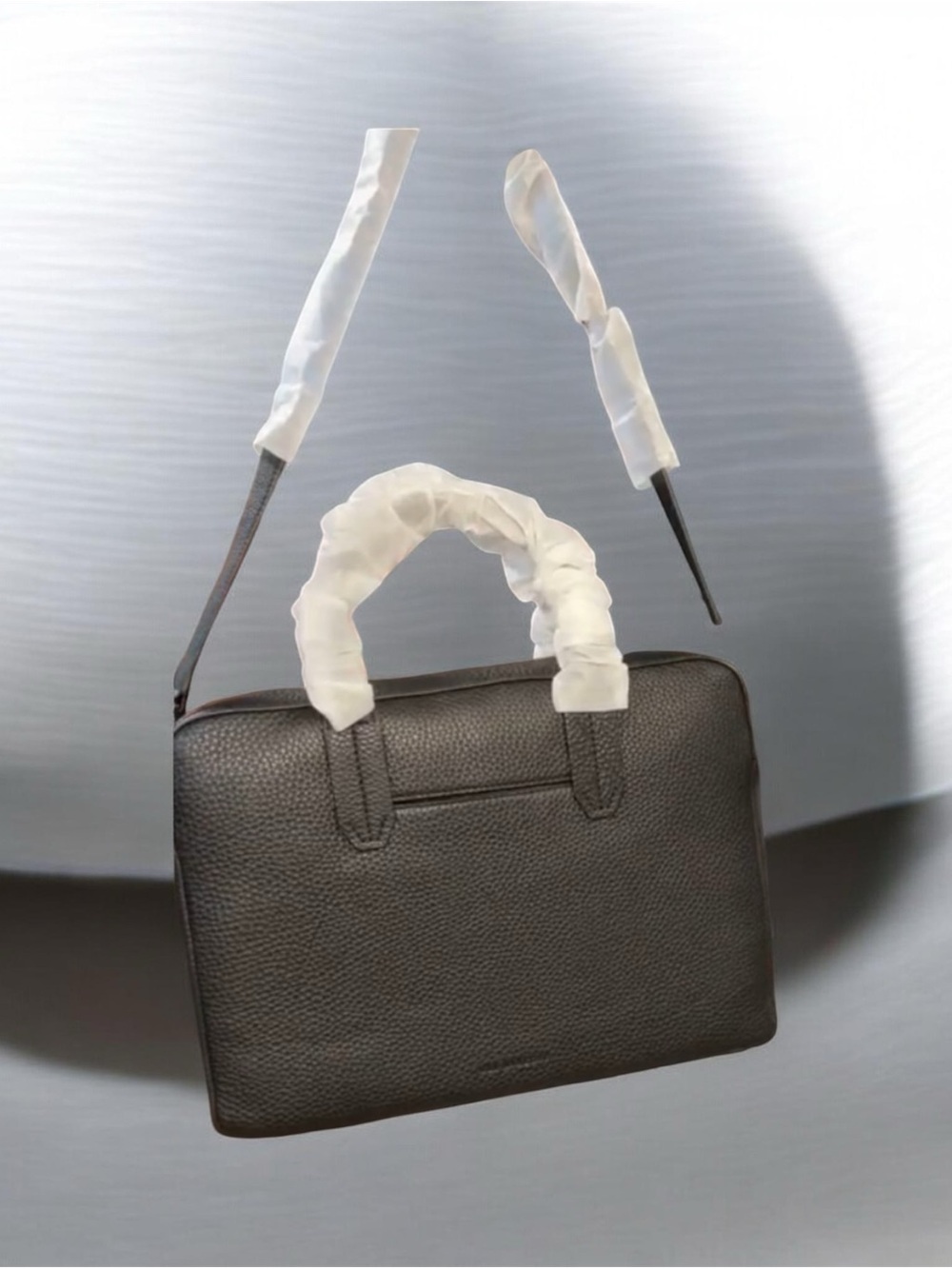Classic Textured Leather Tote Bag in black